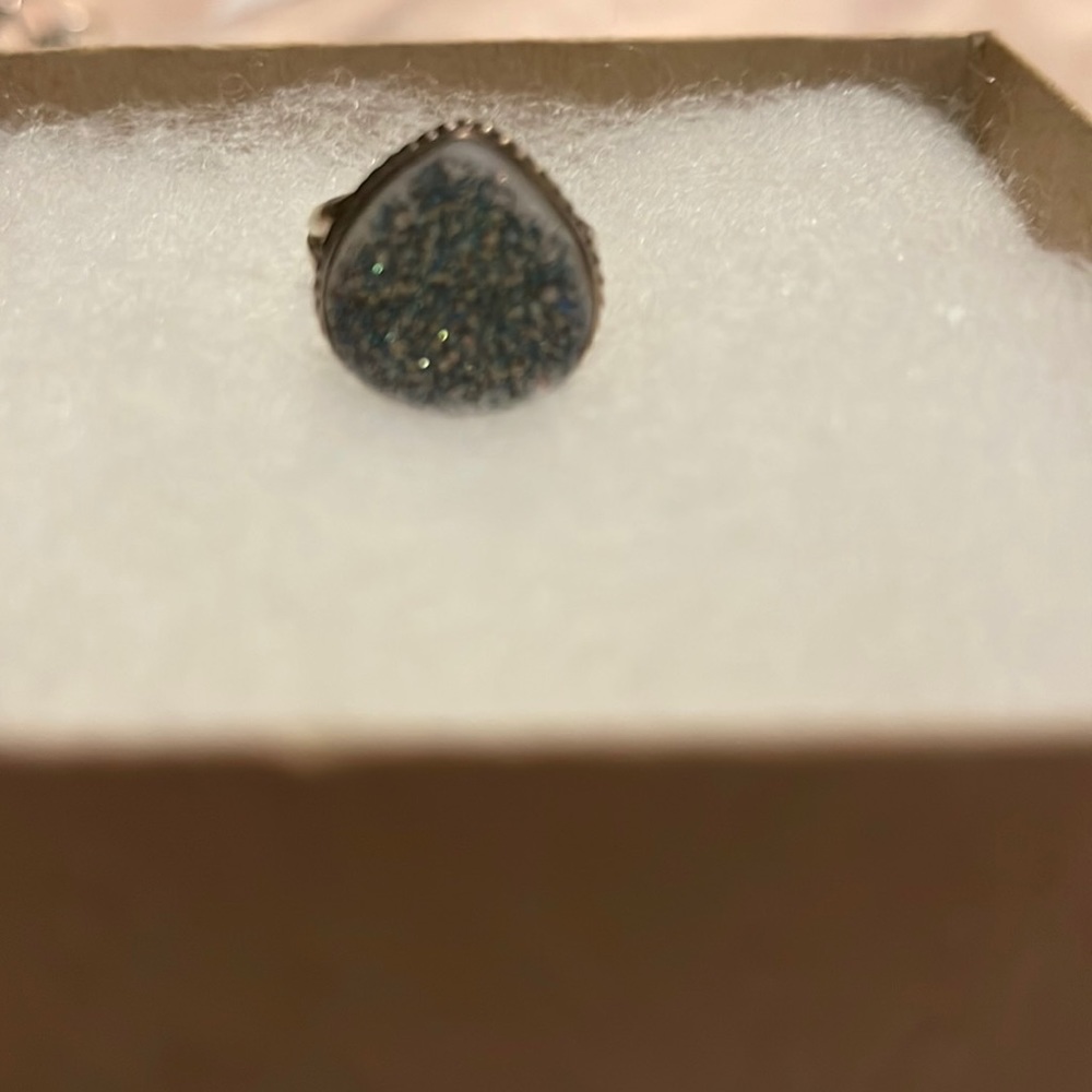 Multi sparkle druzy ring